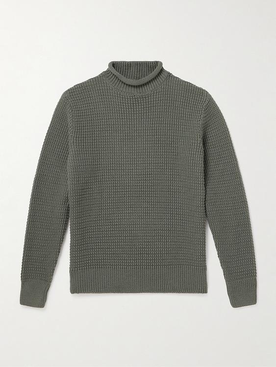 Dark green sweater from Sunspel