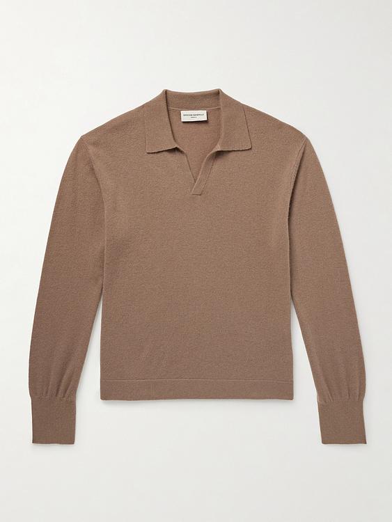 Taupe long sleeve polo shirt from Officine Générale