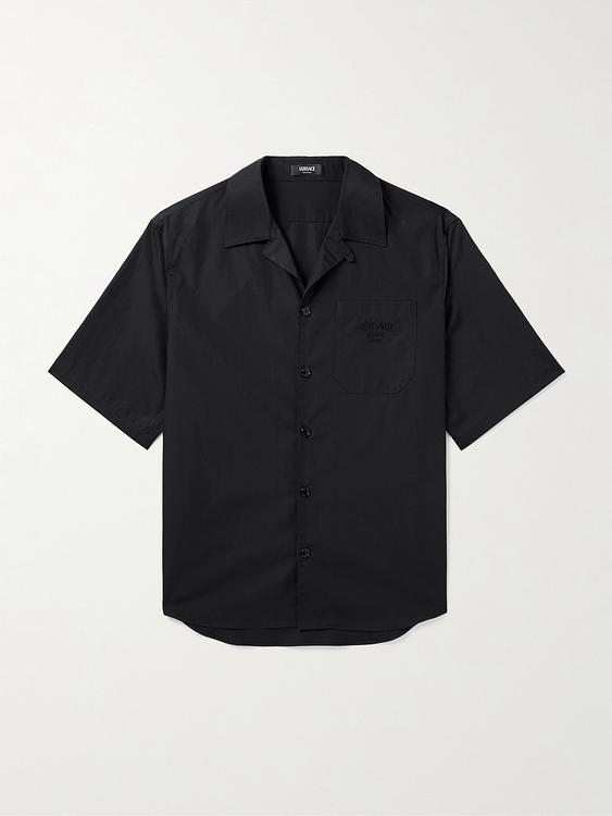 Black short sleeve shirt from Versace