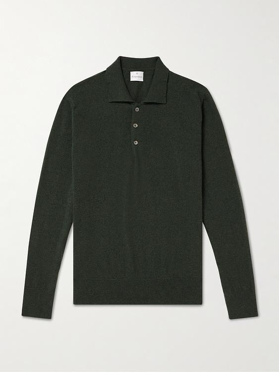 Dark green long sleeve polo shirt from Kingsman
