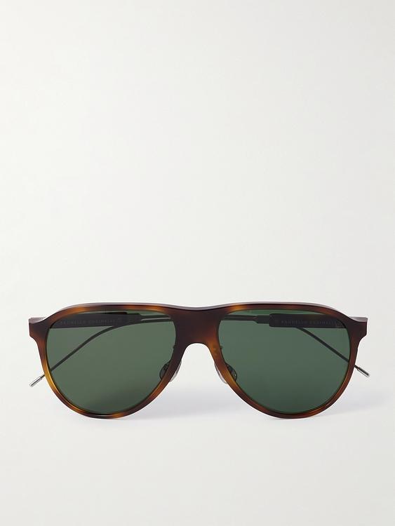 Dark green d-frame sunglasses from Brunello Cucinelli