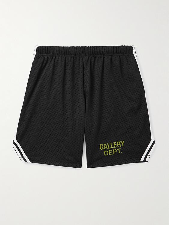 Print black running shorts from Gallery Dept.
