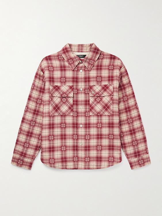 Checkered red overshirt from Amiri