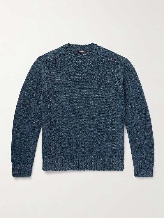 Dark blue cashmere sweater from Zegna