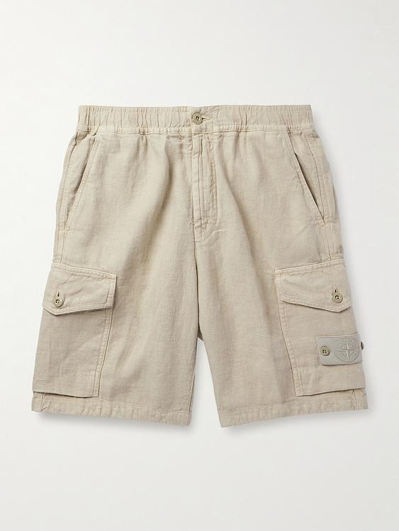 Beige cargo shorts from Stone Island
