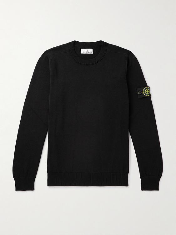Print black sweater from Stone Island