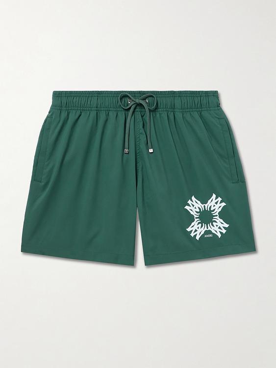 Print teal swim shorts from Amiri