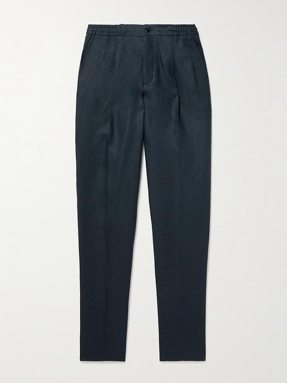 Dark grey linen trousers from Rubinacci