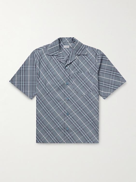 Checkered blue short sleeve shirt from Burberry