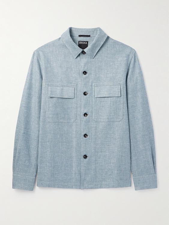 Blue overshirt from Zegna