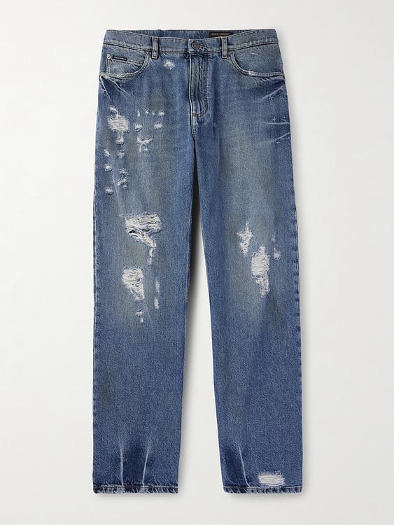 Blue distressed jeans from Dolce&Gabbana