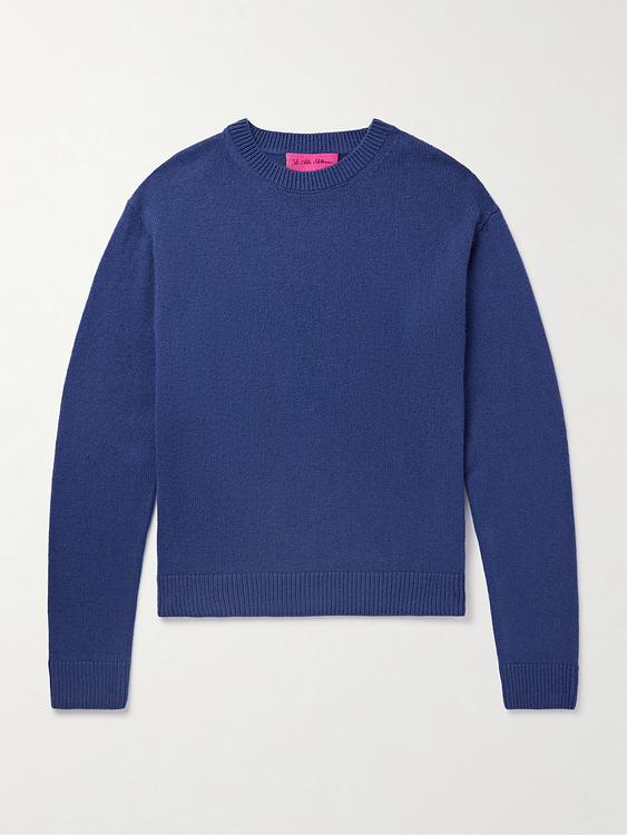 Dark blue cashmere sweater from The Elder Statesman