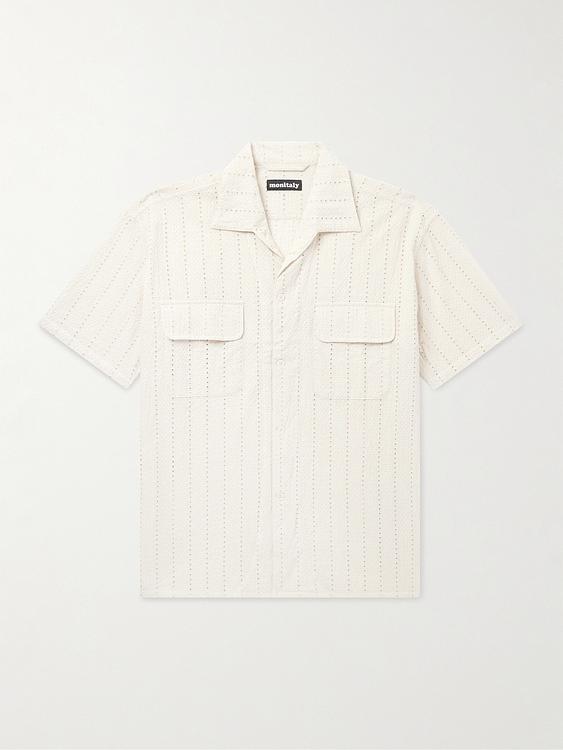 Striped white short sleeve shirt from Monitaly