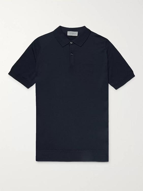 Black short sleeve polo shirt from John Smedley
