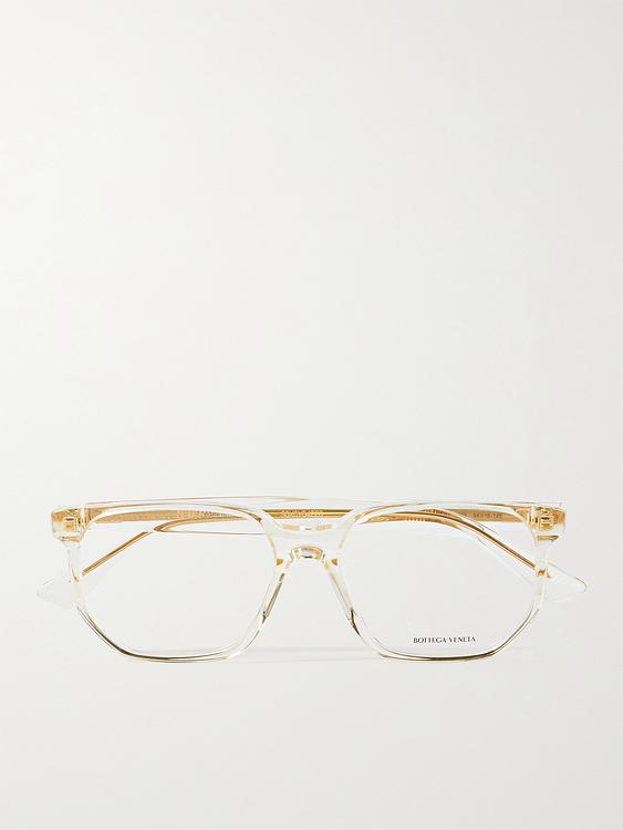 White d-frame glasses from Bottega Veneta