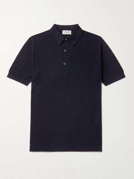 Black short sleeve polo shirt from John Smedley