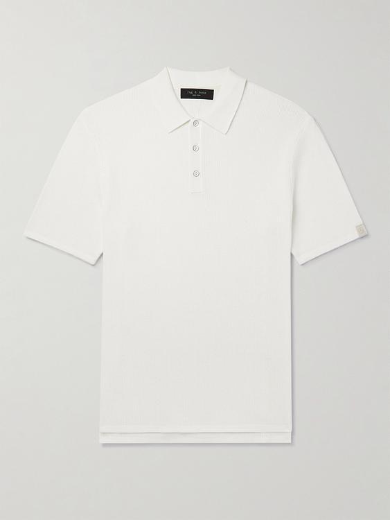 White short sleeve polo shirt from Rag & Bone