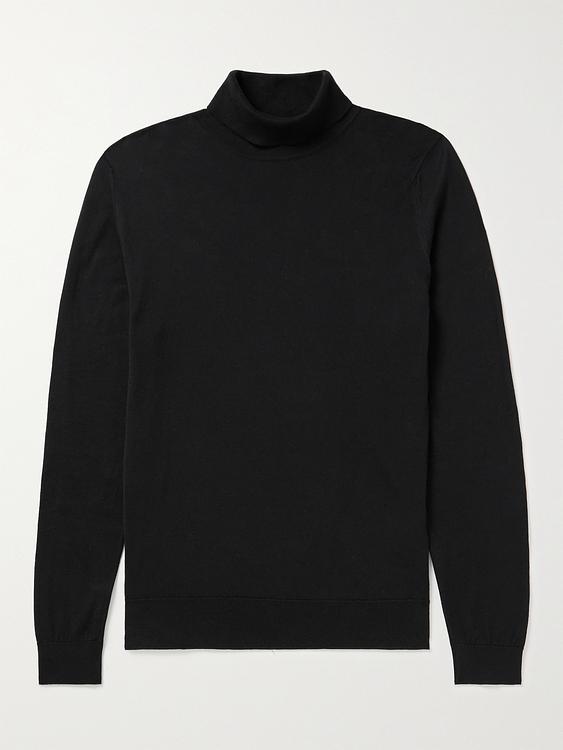 Black turtleneck from John Smedley