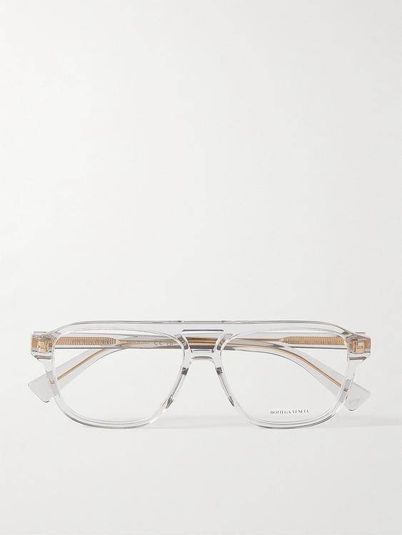 White d-frame glasses from Bottega Veneta