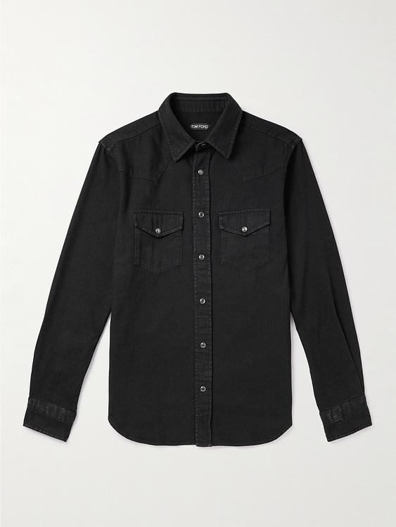Black denim shirt from Tom Ford