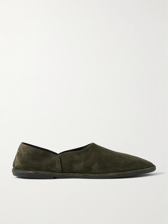 Dark green slippers from The Row