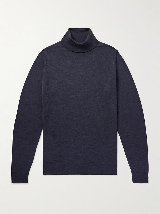 Black turtleneck from John Smedley