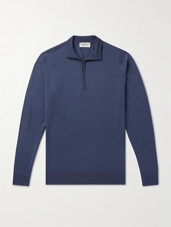 Dark blue half-zip from John Smedley