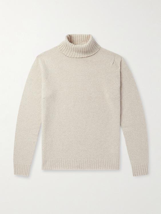White turtleneck from John Smedley