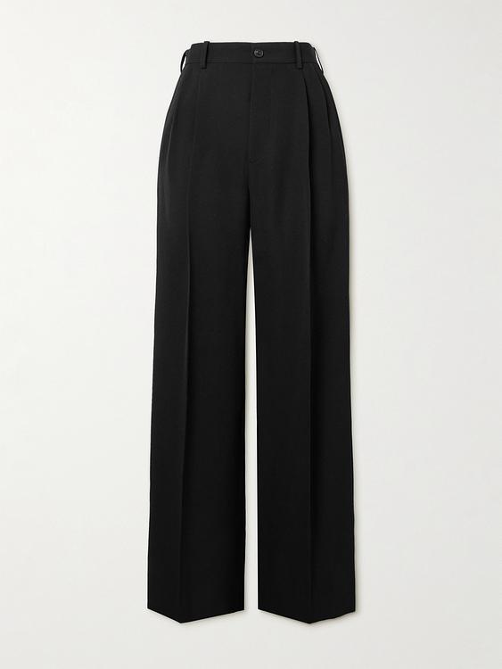Black wide-leg formal trousers from The Row