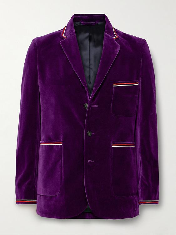 Purple tuxedo jacket from Bode