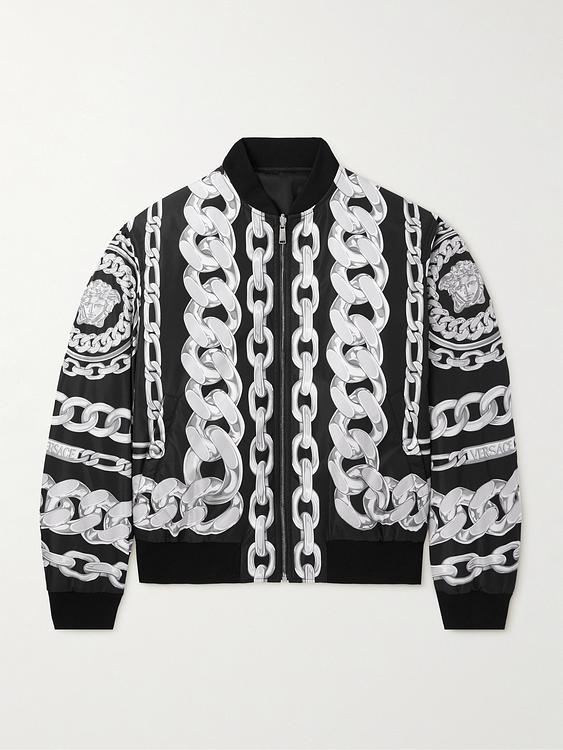 Black bomber jacket from Versace