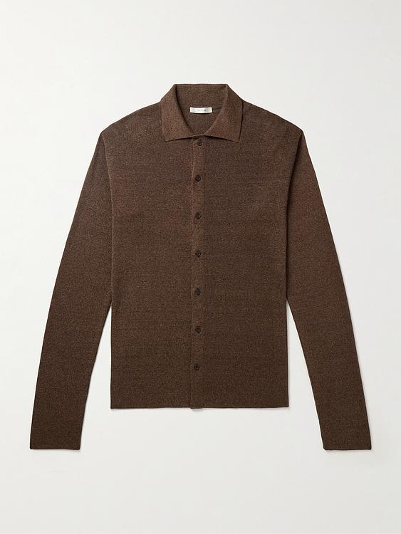 Dark brown linen shirt from The Row