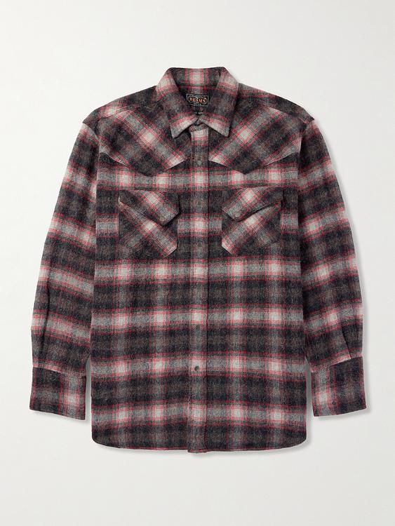 Checkered black overshirt from Beams Plus