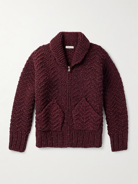 Dark red cardigan from Miles Leon
