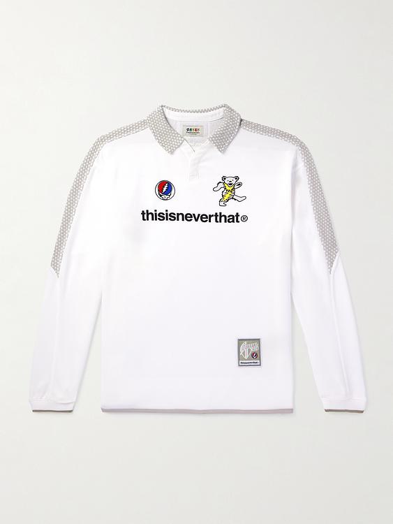 Print white long sleeve polo shirt from Thisisneverthat