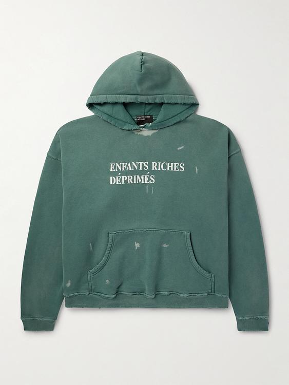 Print teal hooded sweatshirt from Enfants Riches Déprimés