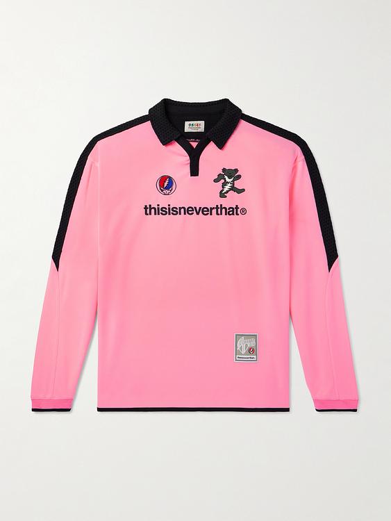 Print pink long sleeve polo shirt from Thisisneverthat