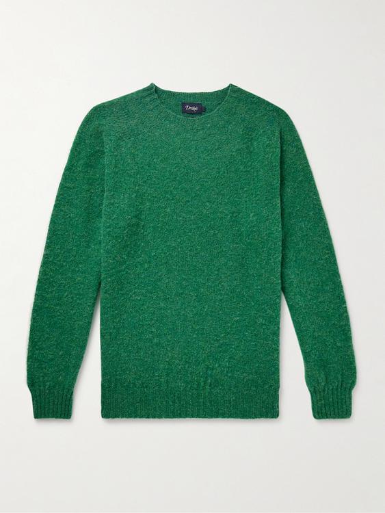Teal sweater from Drake's