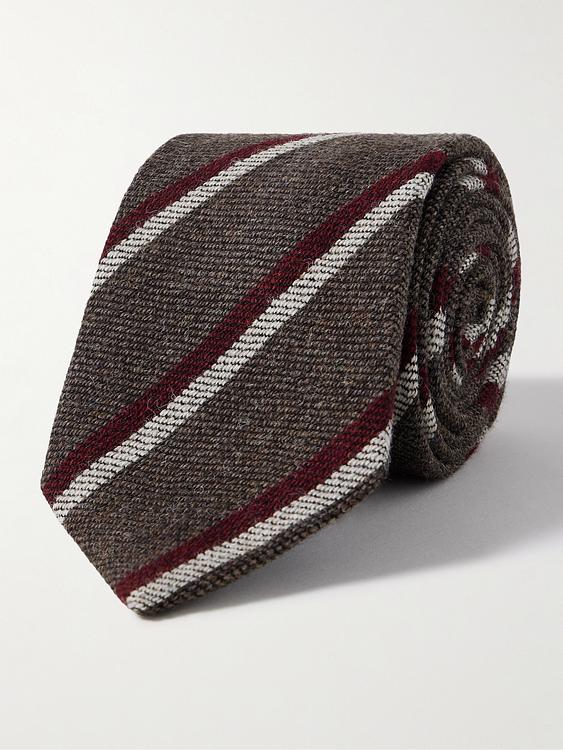 Striped black tie from Drake's