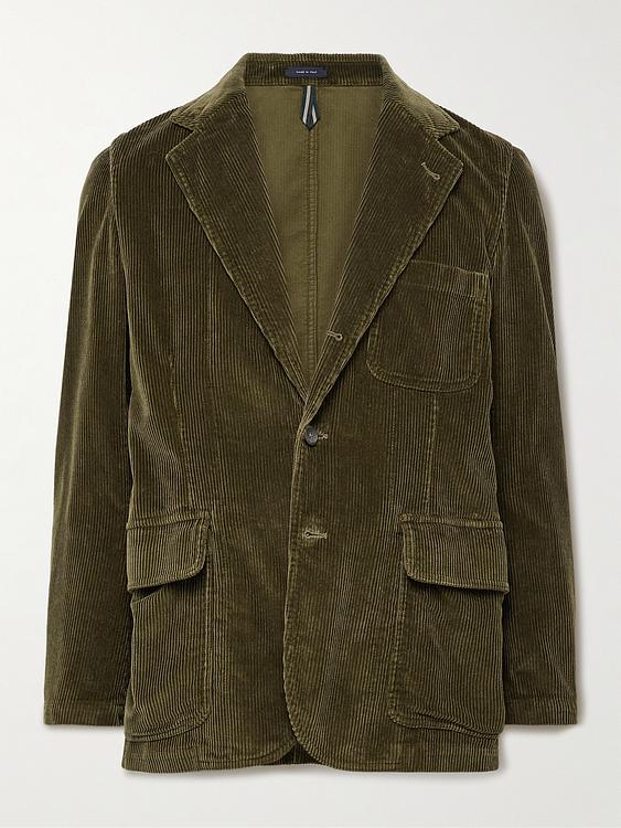 Dark green suit jacket from Drake's