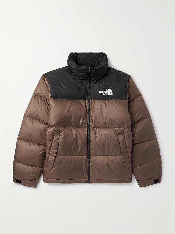 Taupe down jacket from The North Face