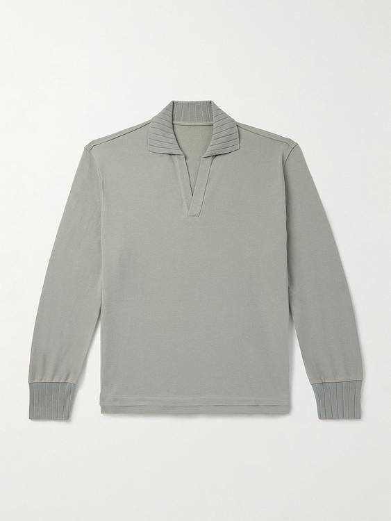 Grey long sleeve polo shirt from Stòffa