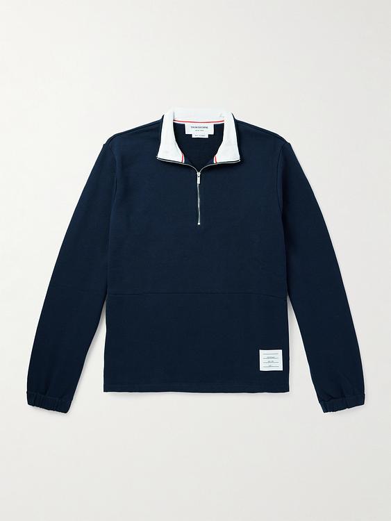 Dark blue half-zip from Thom Browne