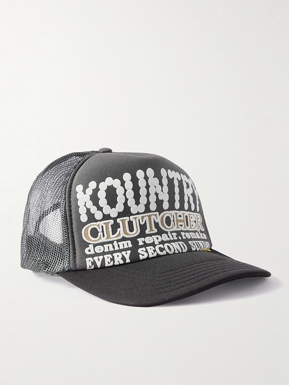 Print dark grey cap from Kapital
