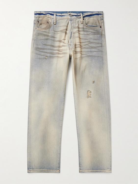 Beige distressed jeans from Acne Studios