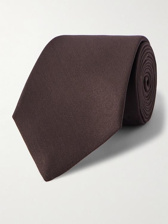Dark brown tie from Saint Laurent
