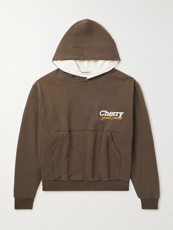 Print dark brown hooded sweatshirt from Cherry Los Angeles