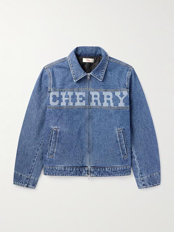 Print blue denim jacket from Cherry Los Angeles