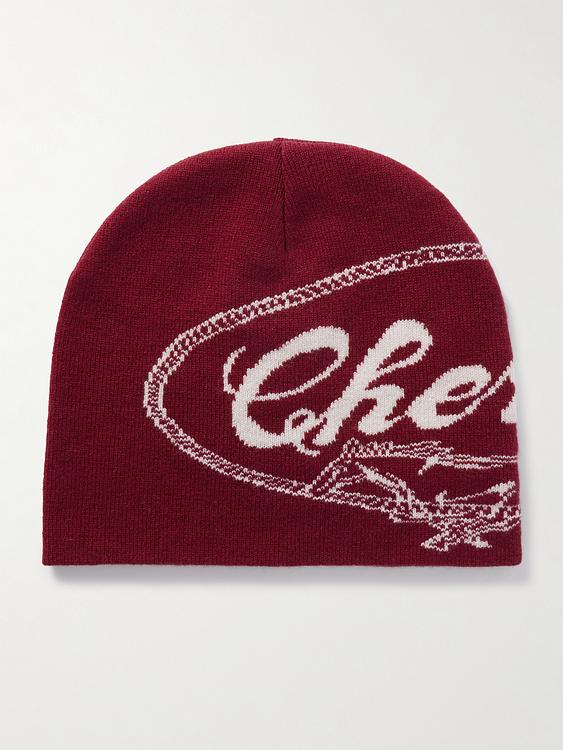 Print dark red beanie from Cherry Los Angeles