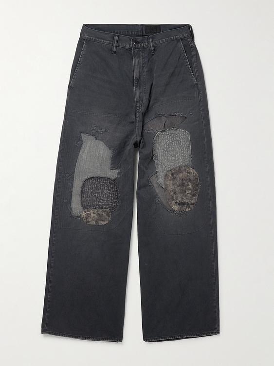 Dark grey wide-leg jeans from Kapital